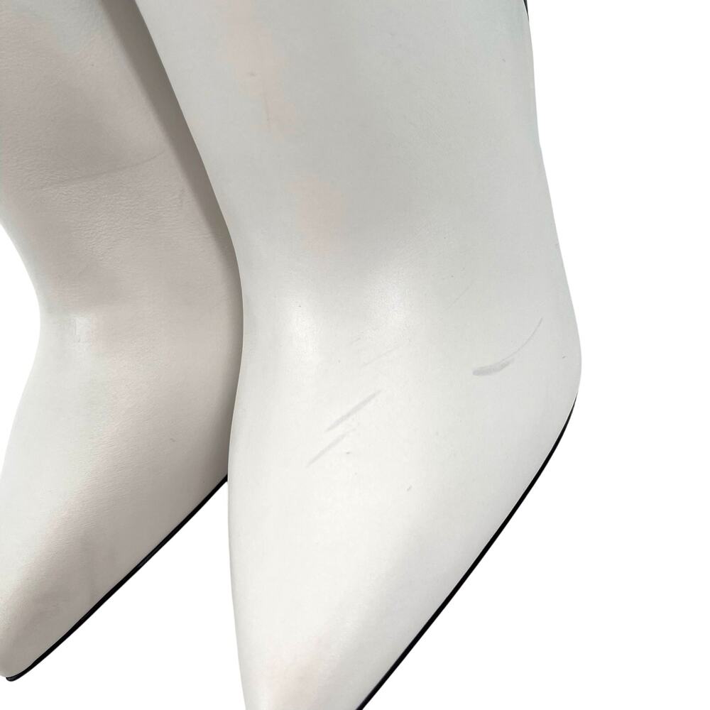 Christian Louboutin Black and White Two-Tone Knee-High Stiletto Boots - Picture 7 of 13